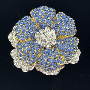Vintage Jackie Kennedy JBK Large Pin Brooch Camrose & Kross Rhinestone Flower